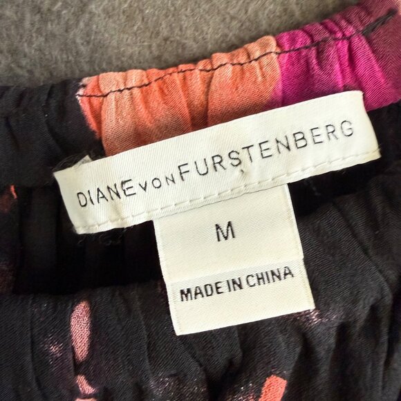 Diane Von Furstenberg Women's Tank Top Sz M Silk Pania Dancing Explosion Halter - Picture 4 of 11